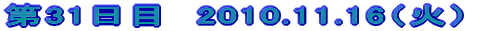 第31日目　2010.11.16（火）